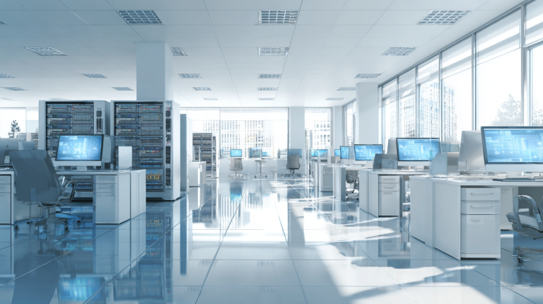 Modern Wisconsin office showing upgraded business IT infrastructure and managed services environment